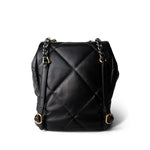 CHANEL Black 24C Black Lambskin Quilted 19 Flap Backpack Mixed Hardware - Redeluxe