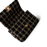 CHANEL Black Black and Beige Tweed 19 Flap Small Mixed Hardware - Redeluxe