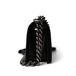 CHANEL Black Black Caviar Quilted Le Boy Bag Small Ruthenium Hardware - Redeluxe