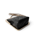 CHANEL Black Black Vanity Clutch with Chain Light Gold Hardware - Redeluxe