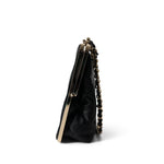 CHANEL Black Black Vanity Clutch with Chain Light Gold Hardware - Redeluxe