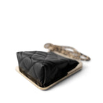 CHANEL Black Black Vanity Clutch with Chain Light Gold Hardware - Redeluxe