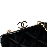 CHANEL Black Black Vanity Clutch with Chain Light Gold Hardware - Redeluxe