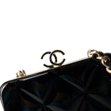 CHANEL Black Black Vanity Clutch with Chain Light Gold Hardware - Redeluxe