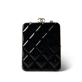 CHANEL Black Black Vanity Clutch with Chain Light Gold Hardware - Redeluxe