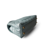 CHANEL Blue 22P Iridescent Light Blue Caviar Quilted Coco Handle Small Aged Gold Hardware - Redeluxe