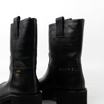 CHANEL Boots 20A Leather CC Signature Cap Toe Ankle Midcalf Short Boots Booties - Redeluxe