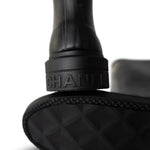 CHANEL Boots Black 22A Black Caoutchouk CC High Boots 38 / 8 US - Redeluxe