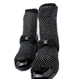 CHANEL Boots Black 23S Black Crystal Mary Jane Booties - Redeluxe