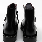 CHANEL Boots Chanel Crinkled Calfskin Pearl Combat Short Boots 40 Black - Redeluxe