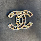 CHANEL Brooch Gold Chanel CC Brooch Pearly and Crystal - Redeluxe
