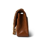 CHANEL Brown Vintage Brown Lambskin Quilted Classic Flap Medium Gold Hardware - Redeluxe