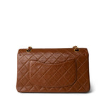 CHANEL Brown Vintage Brown Lambskin Quilted Classic Flap Medium Gold Hardware - Redeluxe