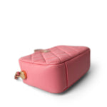 CHANEL Camera Case PINK 22S Pink Lambskin Quilted Camera Case Aged Gold Hardware - Redeluxe
