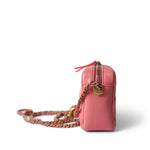 CHANEL Camera Case PINK 22S Pink Lambskin Quilted Camera Case Aged Gold Hardware - Redeluxe