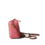 CHANEL Camera Case PINK 22S Pink Lambskin Quilted Camera Case Aged Gold Hardware - Redeluxe