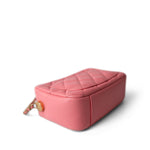 CHANEL Camera Case PINK 22S Pink Lambskin Quilted Camera Case Aged Gold Hardware - Redeluxe