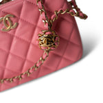 CHANEL Camera Case PINK 22S Pink Lambskin Quilted Camera Case Aged Gold Hardware - Redeluxe