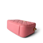 CHANEL Camera Case PINK 22S Pink Lambskin Quilted Camera Case Aged Gold Hardware - Redeluxe