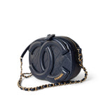 CHANEL Camera Case Seasonal 20S Coco Midnight Lambskin Quilted Camera Case Antique Gold Hardware - Redeluxe