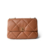 CHANEL Caramel 21P Caramel Quilted Large 19 Flap Mixed Hardware - Redeluxe