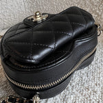 CHANEL Clutch 22S CC In Love Black Lambskin Quilted Small (Clutch on Chain) Heart Bag LGHW - Redeluxe