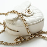 CHANEL Clutch 22S CC In Love White Lambskin Quilted Small (clutch with chain) Heart Bag LGHW - Redeluxe