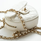 CHANEL Clutch 22S CC In Love White Lambskin Quilted Small (clutch with chain) Heart Bag LGHW - Redeluxe
