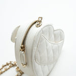 CHANEL Clutch 22S CC In Love White Lambskin Quilted Small (clutch with chain) Heart Bag LGHW - Redeluxe