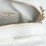 CHANEL Clutch 22S CC In Love White Lambskin Quilted Small (clutch with chain) Heart Bag LGHW - Redeluxe