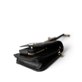 CHANEL Clutch Black Black Caviar Quilted Business Affinity Clutch With Chain Flap Light Gold Hardware - Redeluxe