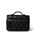 CHANEL Clutch Black Black Caviar Quilted Business Affinity Clutch With Chain Flap Light Gold Hardware - Redeluxe