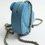 CHANEL Clutch Blue 22S CC In Love Blue Lambskin Quilted Small (Clutch on Chain) Heart Bag LGHW - Redeluxe
