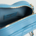 CHANEL Clutch Blue 22S CC In Love Blue Lambskin Quilted Small (Clutch on Chain) Heart Bag LGHW - Redeluxe