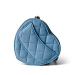 CHANEL Clutch Blue 22S CC In Love Blue Lambskin Quilted Small (Clutch on Chain) Heart Bag LGHW - Redeluxe