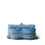 CHANEL Clutch Blue 22S CC In Love Blue Lambskin Quilted Small (Clutch on Chain) Heart Bag LGHW - Redeluxe