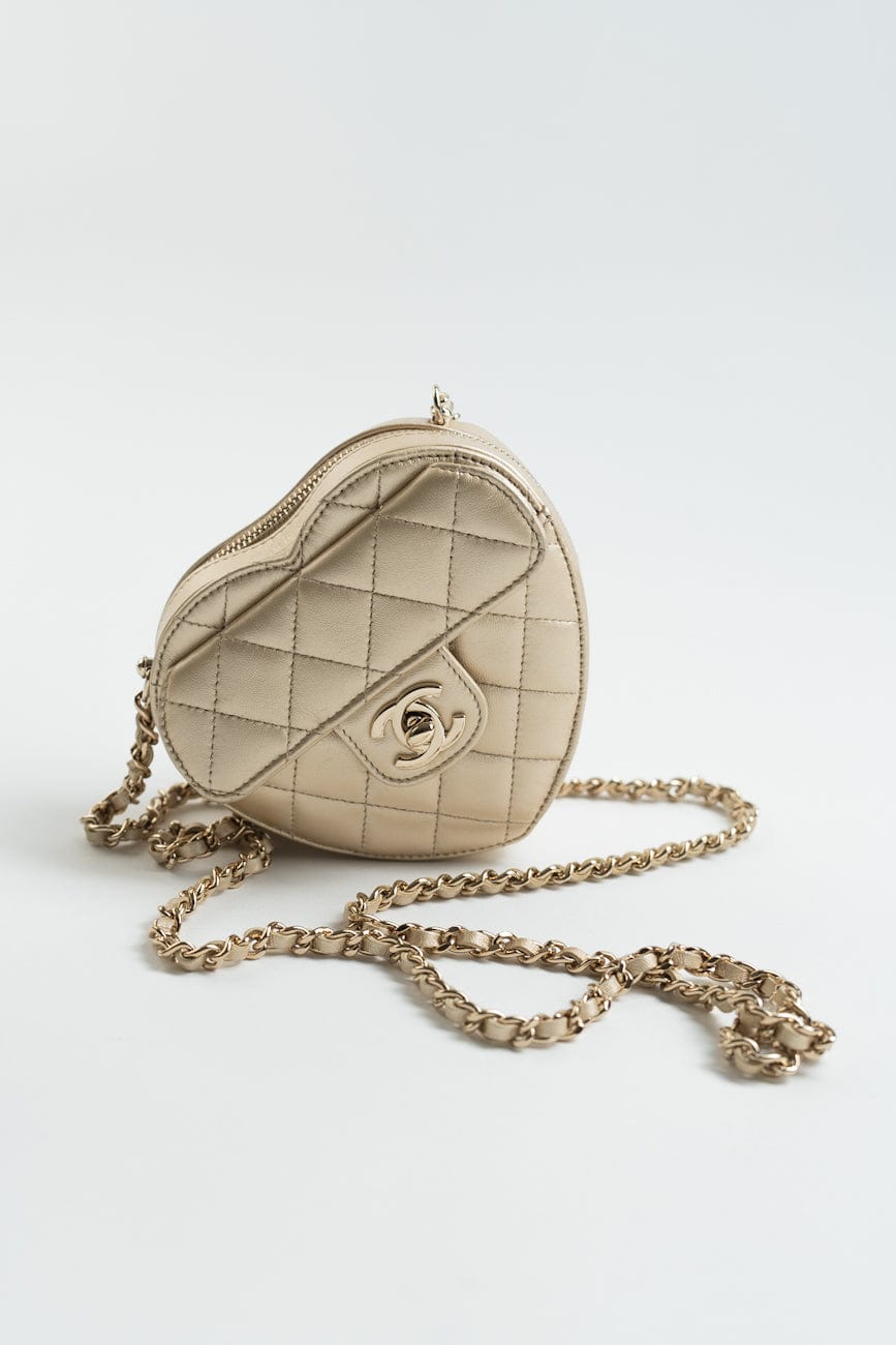 Buy CHANEL 22S CC In Love Metallic Gold Lambskin Clutch On Chain