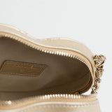 CHANEL Clutch Gold 22S CC In Love Metallic Gold Lambskin Quilted Small (Clutch on Chain) Heart Bag LGHW - Redeluxe
