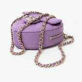 CHANEL Clutch Purple 22S CC In Love Purple Lambskin Quilted Small (clutch with Chain) Heart Bag LGHW - Redeluxe