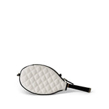 CHANEL Clutch White 23C Tennis Racket Mirror Vanity Clutch with Chain White & Black W/ LGHW - Redeluxe