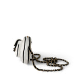 CHANEL Clutch White 23C Tennis Racket Mirror Vanity Clutch with Chain White & Black W/ LGHW - Redeluxe