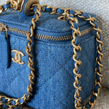 CHANEL Cosmetic Cases 22C Micro Denim Vanity Pearl Crush - Redeluxe