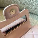 CHANEL Cosmetic Cases 22P Light Pink Lambskin Quilted Micro Vanity w/ Top Handle - Redeluxe