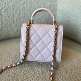 CHANEL Cosmetic Cases 22P Light Pink Lambskin Quilted Micro Vanity w/ Top Handle - Redeluxe