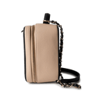 CHANEL Cosmetic Cases Vanity Case / Beige Beige / Black Caviar Quilted Filigree Vanity Case Large Light Gold Hardware - Redeluxe