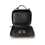 CHANEL Cosmetic Cases Vanity Case / Beige Beige / Black Caviar Quilted Filigree Vanity Case Large Light Gold Hardware - Redeluxe