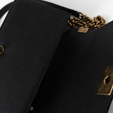 CHANEL Crossbody Black Caviar Chevron Boy Bag Medium Entwined Leather Aged Gold Hardware - Redeluxe