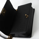 CHANEL Crossbody Black Caviar Chevron Boy Bag Medium Entwined Leather Aged Gold Hardware - Redeluxe