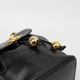 CHANEL Crossbody Vintage Black Lambskin Drawstring Cross Body Bag Gold Hardware - Redeluxe