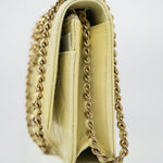 CHANEL Crossbody Yellow 23S Iridescent Yellow Lambskin Quilted Wallet On Chain (WOC) Light Gold Hardware - Redeluxe